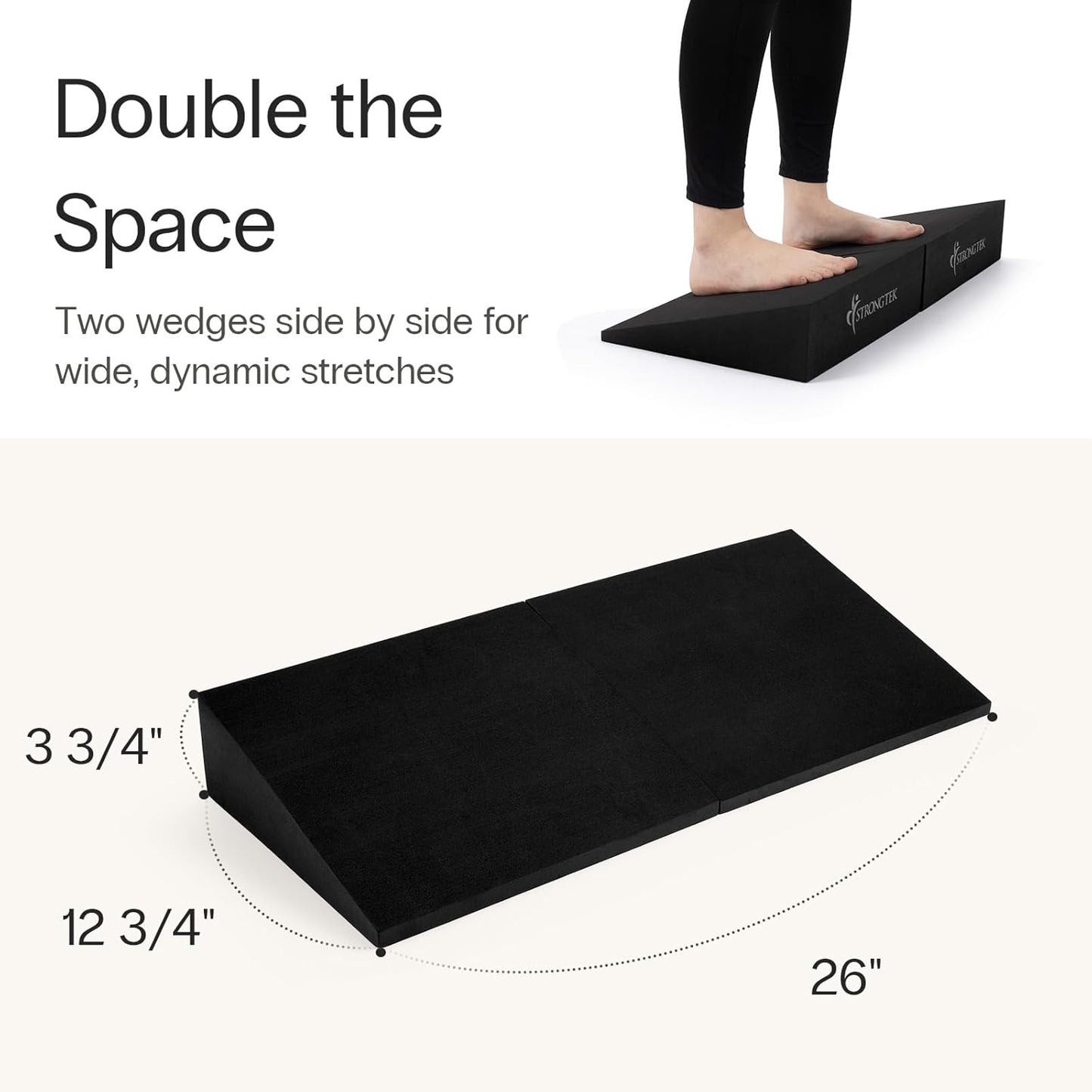 13" Large Yoga Foam Wedge, Slant Board, Calf Stretcher, Improve Lower Leg Strength, Stability, Incline Wedge, Knee Pad, Back Support, Footrest Cushion, Physical Therapy, One Pair