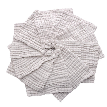 Baby Washcloths - Natural Cotton Baby Wipes - Soft Newborn Face Towel for Sensitive Skin - 10 Pack, 12X12 Inches